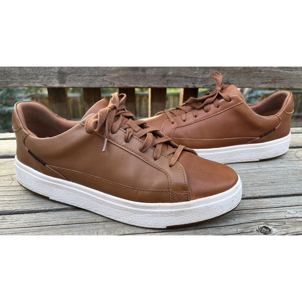 Kizik Vegas Unisex Men's 10 Women's 11.5 Wide Hands-Free Brown Leather Sneakers